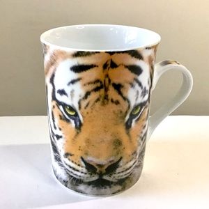 Tiger Design Mug 4.25”H Ceramic Cup 2008 Wild Cafe Paul Cardew Designed